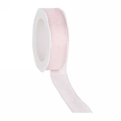 Organza Lint Met IJzerdraad Licht Roze 25mm x 20 meter