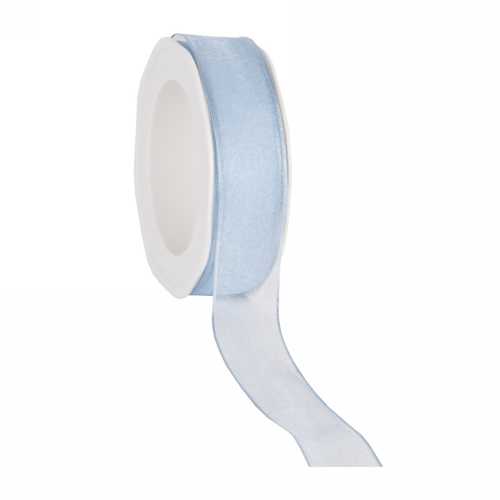 Organza Lint Met IJzerdraad Licht Blauw 25mm x 20 meter