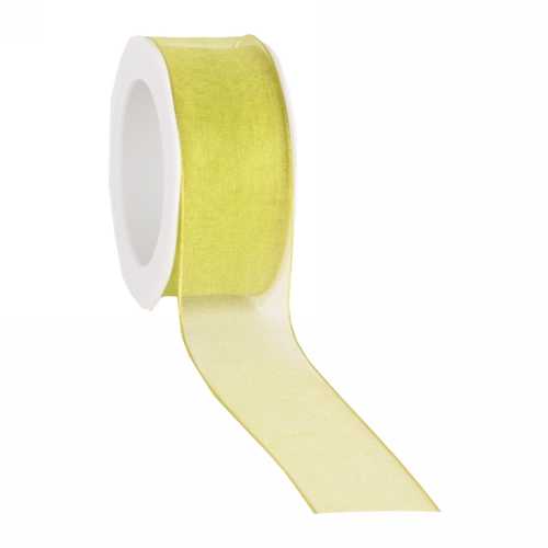 Organza Lint Met IJzerdraad Lime Groen 38mm x 20 meter