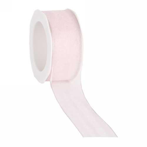 Organza Lint Met IJzerdraad Licht Roze 38mm x 20 meter