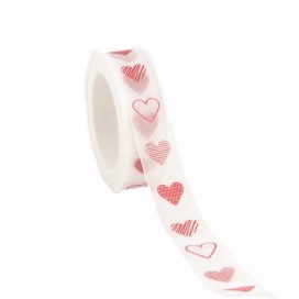 Organza Lint Wit Love & Hearts 25mm x 20 meter