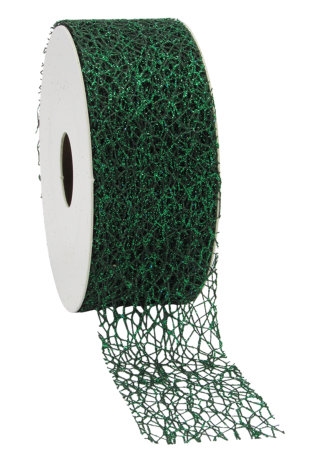 Luxe Kadolint Weblint Groen Metallic Glitter 38mm x 10meter OP IS OP