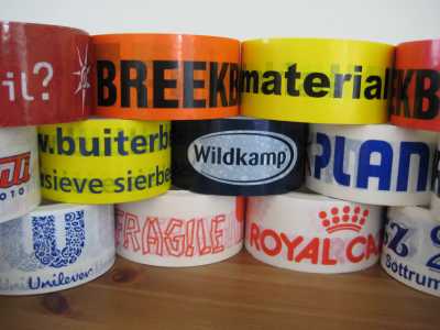 Rol Tape Bedrukken Met Uw Logo PVC 50 mm 66meter