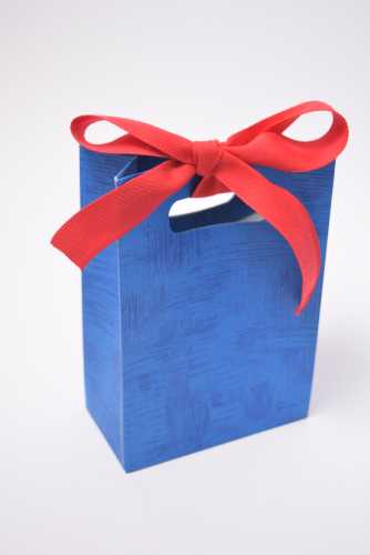 Kado Shopper Karton Blauw Met Relief 12.5x7x18cm 10stuks