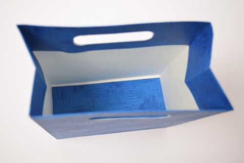 Kado Shopper Karton Blauw Met Relief 16x8x23cm 10stuks