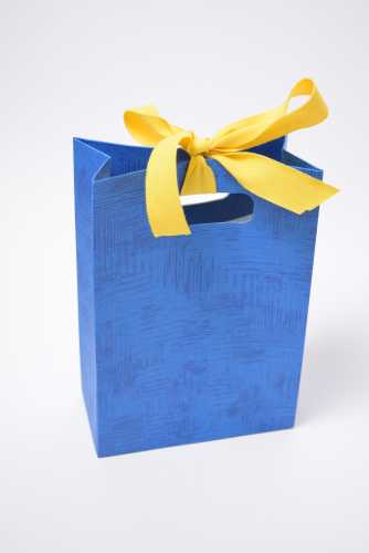 Kado Shopper Karton Blauw Met Relief 16x8x23cm 10stuks