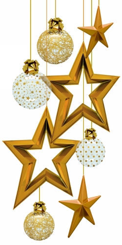 Decoratie Winkel Etalage Sterren Open Kerstballen Goud 120x220cm 1set