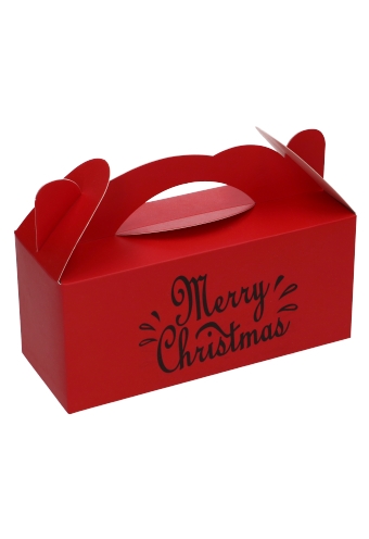 Geschenkdoos met Handgreep Merry Christmas Rood 20x8x9cm 24stuks