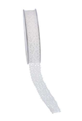 Luxe Kadolint Trendy Gehaakt Kant Wit 22mm x 10 meter OP IS OP