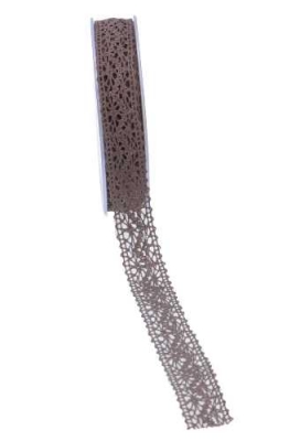 Luxe Kadolint Trendy Gehaakt Kant Taupe 22mm x 10 meter OP IS OP