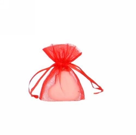 Organza zakjes Rood Super Mini 5x7.5cm 10stuks