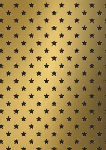 Luxe Kerstpapier Stars Goud & Zwart 30cm x 175meter OP IS OP