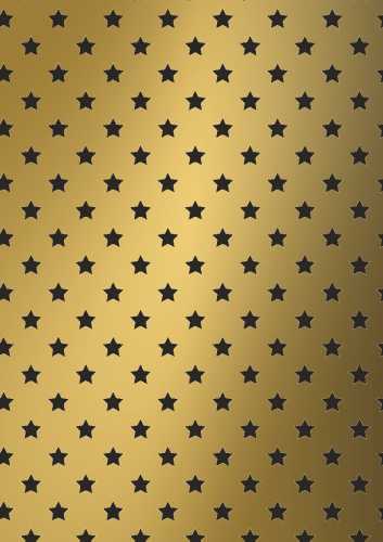 Luxe Kerstpapier Stars Goud & Zwart 30cm x 175meter OP IS OP