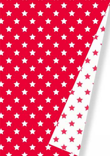 Luxe Kerstpapier Pretty Stars Rood 50cm x 175meter OP IS OP