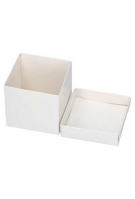 Kubus Kadodoosjes & Deksel Glans Wit 11.7x11.7x10.6cm 750gr 25stuks op is op