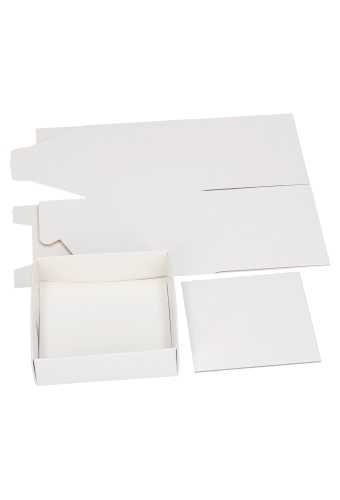 Kubus Kadodoosjes & Deksel Glans Wit 11.7x11.7x10.6cm 750gr 25stuks op is op