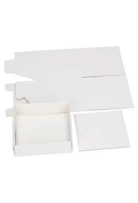 Kubus Kadodoosjes & Deksel Glans Wit 11.7x11.7x10.6cm 750gr 25stuks op is op