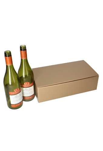 Luxe Wijndozen Ferro Goud voor 2 fles 34x18x9.5cm 30stuks