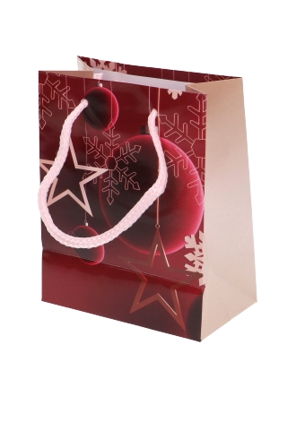 Kersttasjes Klein Red Stars Christmas 11x6.5x14.5cm 12stuks