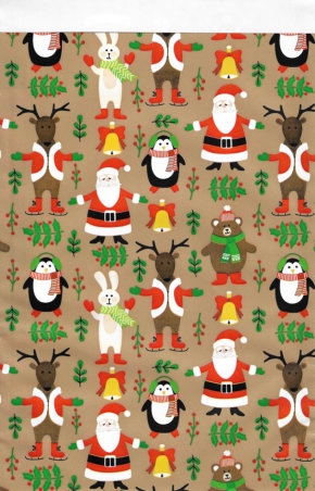 Kerstzakjes Christmas Santa Animals 17x25cm 200 stuks