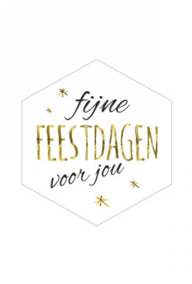 Etiketten Ruit Fijne Feestdagen Voor Jou Goud 3.9x4.1cm 250stuks