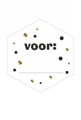 Etiketten Everyday Ruit Dots Goud Zwart met Voor 3.9x4.1cm 250stuks Etiketten Everyday Ruit Dots Goud Zwart met Voor 3.9x4.1cm 250stuks