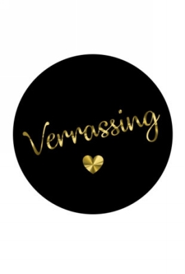 Etiketten Everyday Verrassing Zwart Goud Metallic 4cm 250stuks Etiketten Everyday Verrassing Zwart Goud Metallic 4cm 250stuks