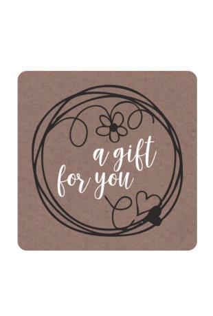 Etiketten Everyday A Gift For You Kraft 3.9x3.9cm 250stuks