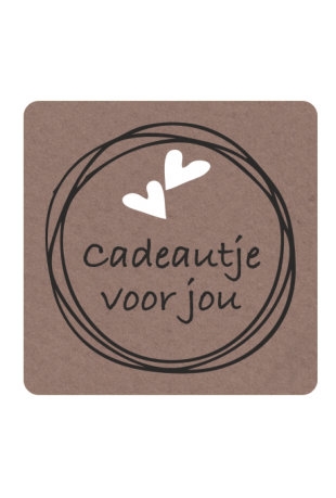 Etiketten Cadautje Voor Jou Kraft 3.9x3.9cm 250stuks