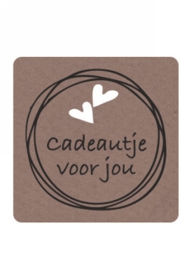 Etiketten Cadautje Voor Jou Kraft 3.9x3.9cm 250stuks