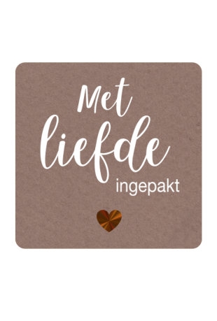 Etiketten Liefde Met Liefde Ingepakt Kraft 3.9x3.9cm 250stuks
