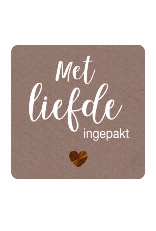 Etiketten Met Liefde Ingepakt Kraft 3.9x3.9cm 250stuks