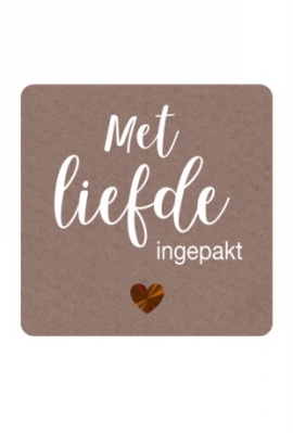 Etiketten Met Liefde Ingepakt Kraft 3.9x3.9cm 250stuks