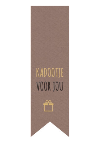 Langwerpig Vaandel Kadootje Voor Jou Kraft 2.5 x 8.5cm 250stuks