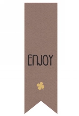 Langwerpig Vaandel Everyday Enjoy Kraft 2.5 x 8.5cm 250stuks Langwerpig Vaandel Everyday Enjoy Kraft 2.5 x 8.5cm 250stuks