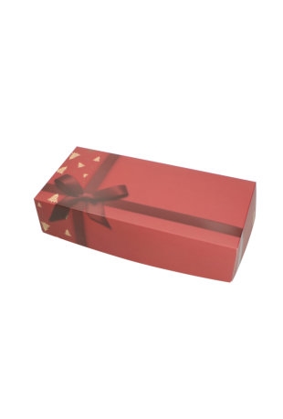 Stoldoos Fijne Feestdagen Rood 1 Pond 24x16x8cm 100stuks