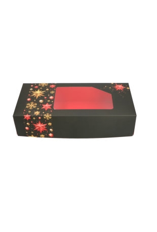 Stoldoos Christmas Stars Zwart 2 Pond Venster 34x16x8cm 100stuks