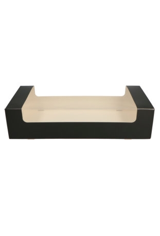 Kransdoos Zwart 2 Pound Met Venster 34x16x8cm 125stuks