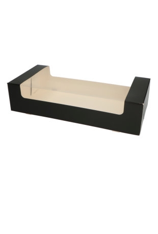 Kransdoos Zwart 2 Pound Met Venster 34x16x8cm 125stuks