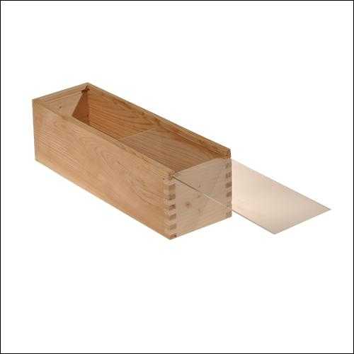 Wijnkist 1 Fles Schuifdeksel & Venster 34x9.5x9cm 10stuks