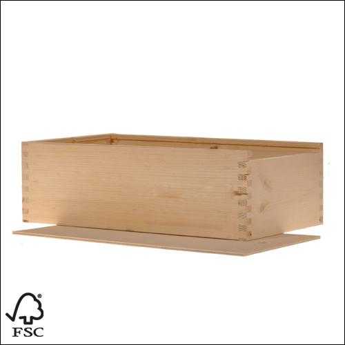 Wijnkist 2 Fles Schuifdeksel 34x18.2x9cm 10stuks