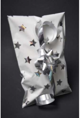 Kerstzakjes Folie Mita Zilver & Ster Plakstrip 10x13.5+3cm 100stuks