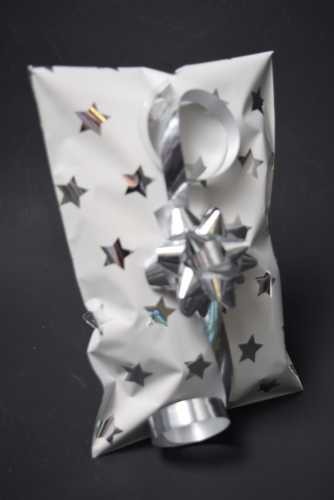 Kerstzakjes Folie Mita Zilver & Ster Plakstrip 15x23.5+3cm 100stuks