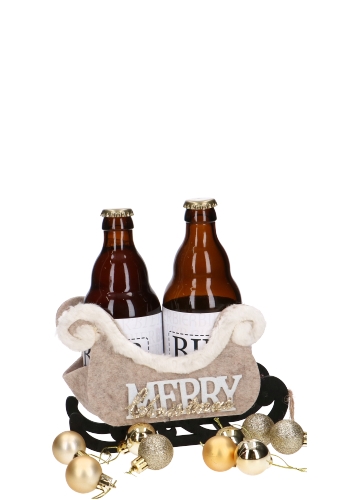 Bierverpakking Slee Merry Christmas 2 Bierflesjes 19x8.5x13cm 6st