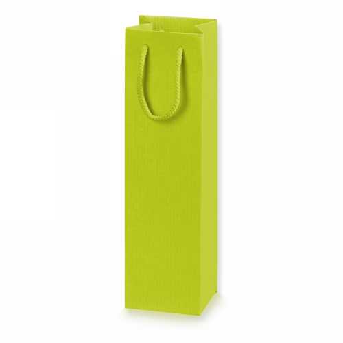 Wijntasje Linnentextuur Lime Groen 1 Fles 10x8.5x36cm 20stuks