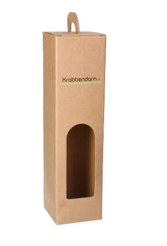 Wijndozen Vigo Kraft voor 1 fles & Venster 9x9x34cm 50stuks