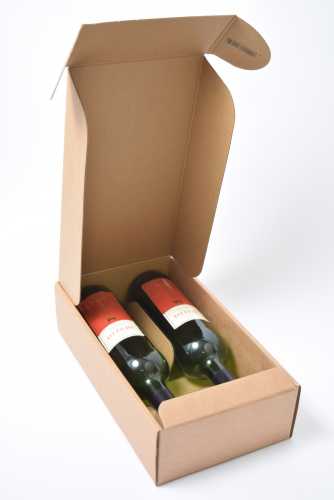 Luxe Wijndozen Ferro Kraft voor 2 fles 34x18.5x9cm 30stuks