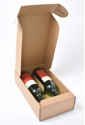 Luxe Wijndozen Ferro Kraft voor 2 fles 34x18.5x9cm 30stuks