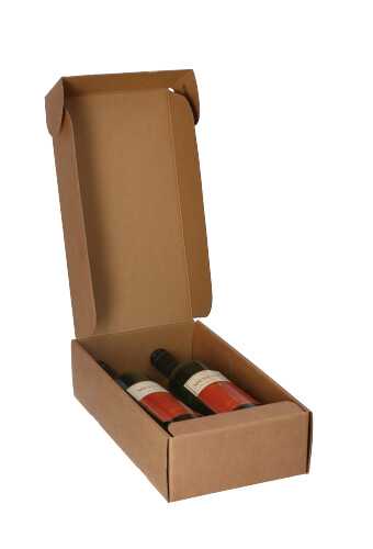 Luxe Wijndozen Ferro Kraft voor 2 fles 34x18.5x9cm 30stuks