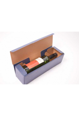 Luxe Wijndozen Ferro Blauw voor 1 fles 34x9x9cm 100stuks OP IS OP